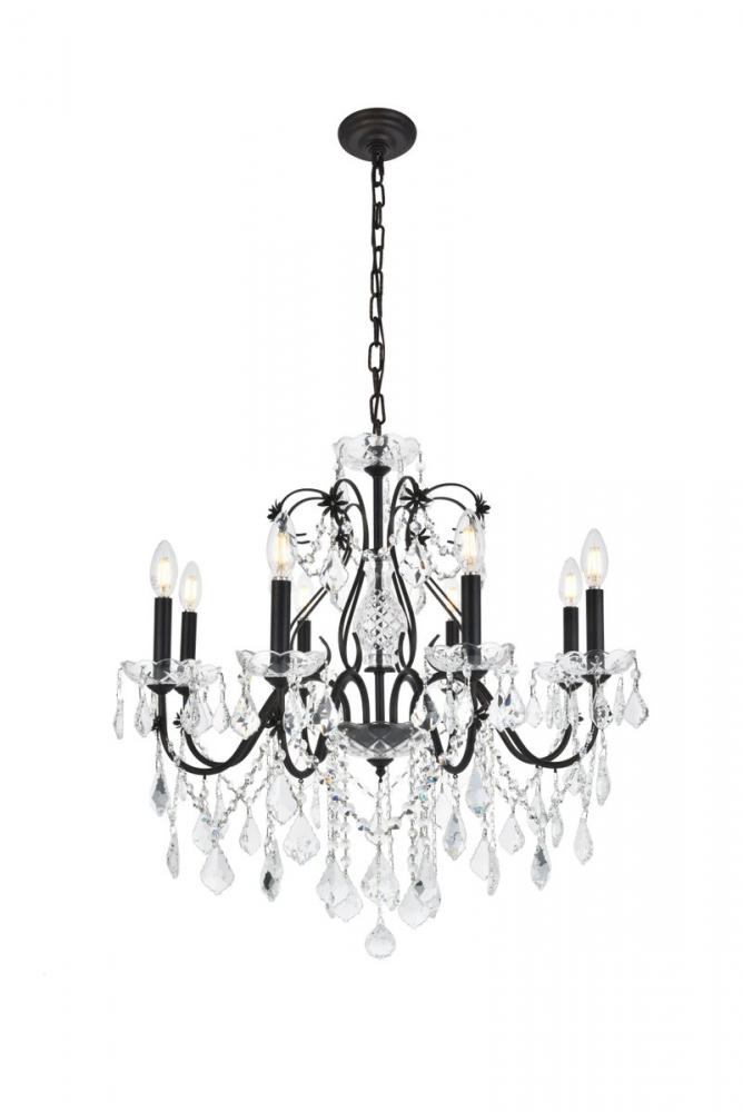 St. Francis 8 Light Dark Bronze Chandelier Clear Royal Cut Crystal