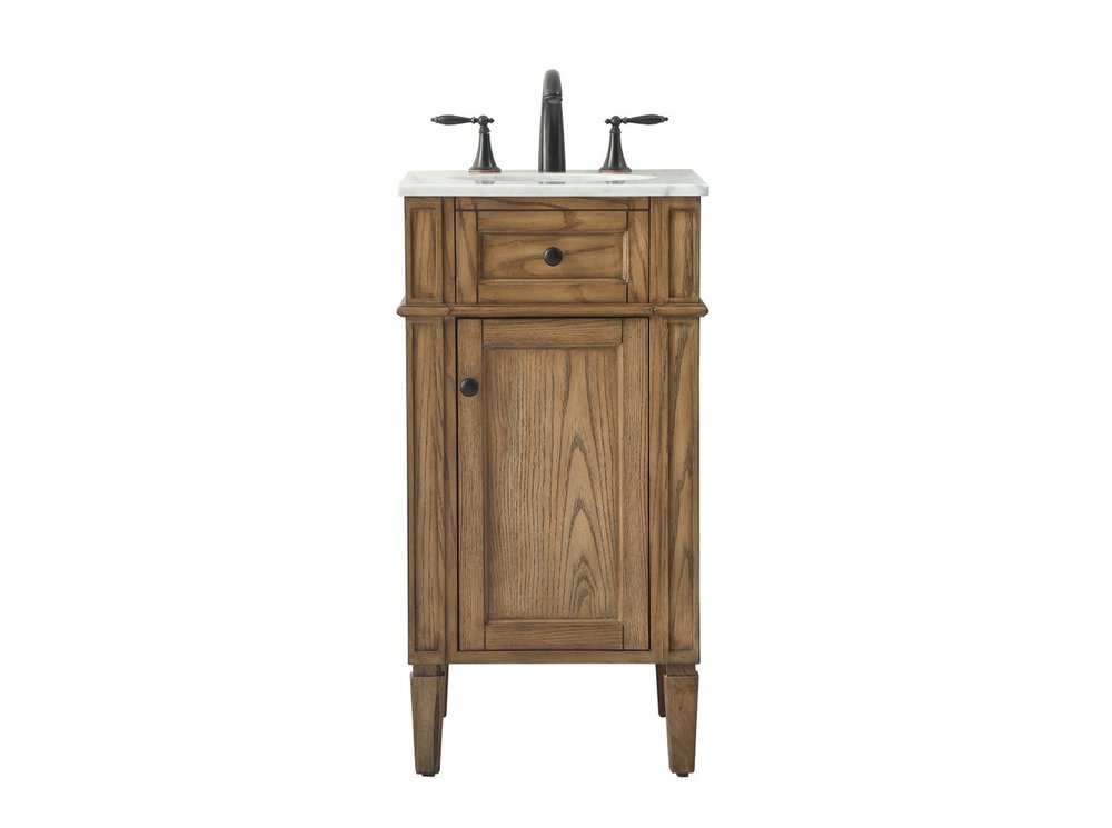 18 Inch Single Bathroom Vanity in Driftwood