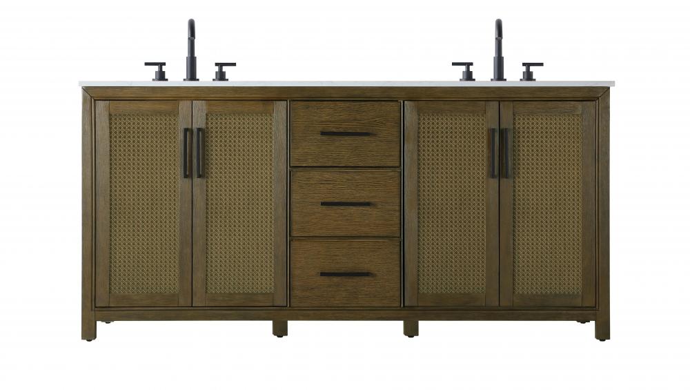 72  Inch Double Bathroom Vanity In Hazel Oak