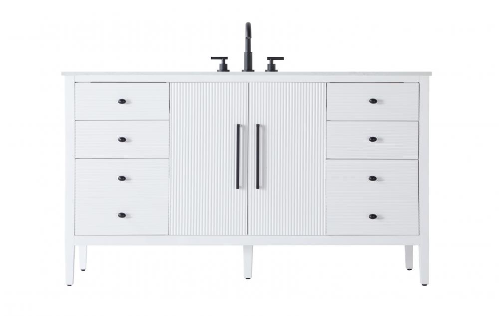 60 inch Single Bathroom Vanity in White