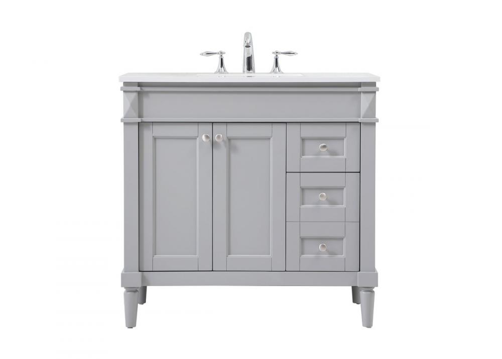 36 Inch Single Bathroom Vanity in Grey