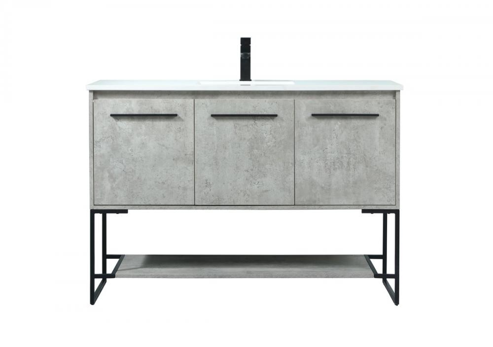 48 Inch Single Bathroom Vanity in Concrete Grey