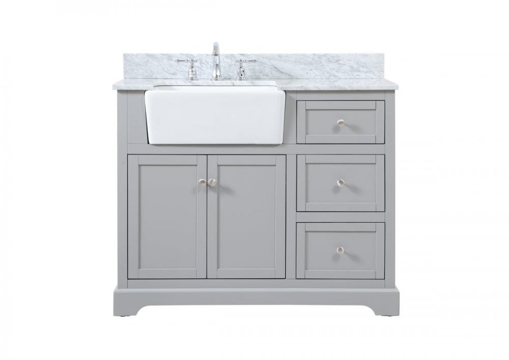42 inch Single bathroom vanity in black with backsplash
