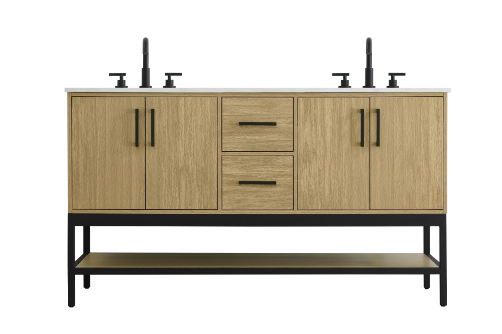 Vanity Cabinet 4Dr2Dw 60"x22"x34" Honey Brown
