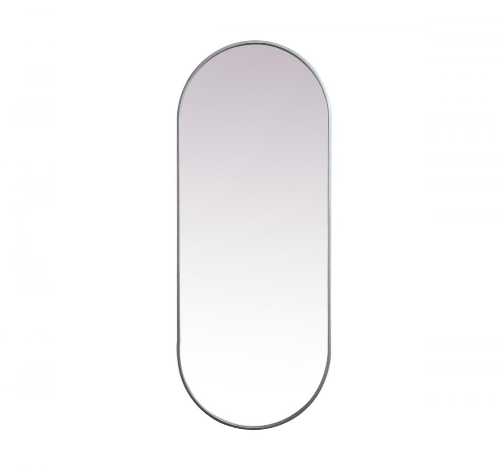 Metal Frame Oval Mirror 24x60 Inch in Silver