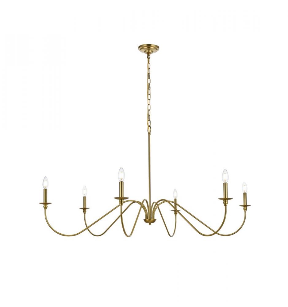 Rohan 54 Inch Chandelier in Satin Gold