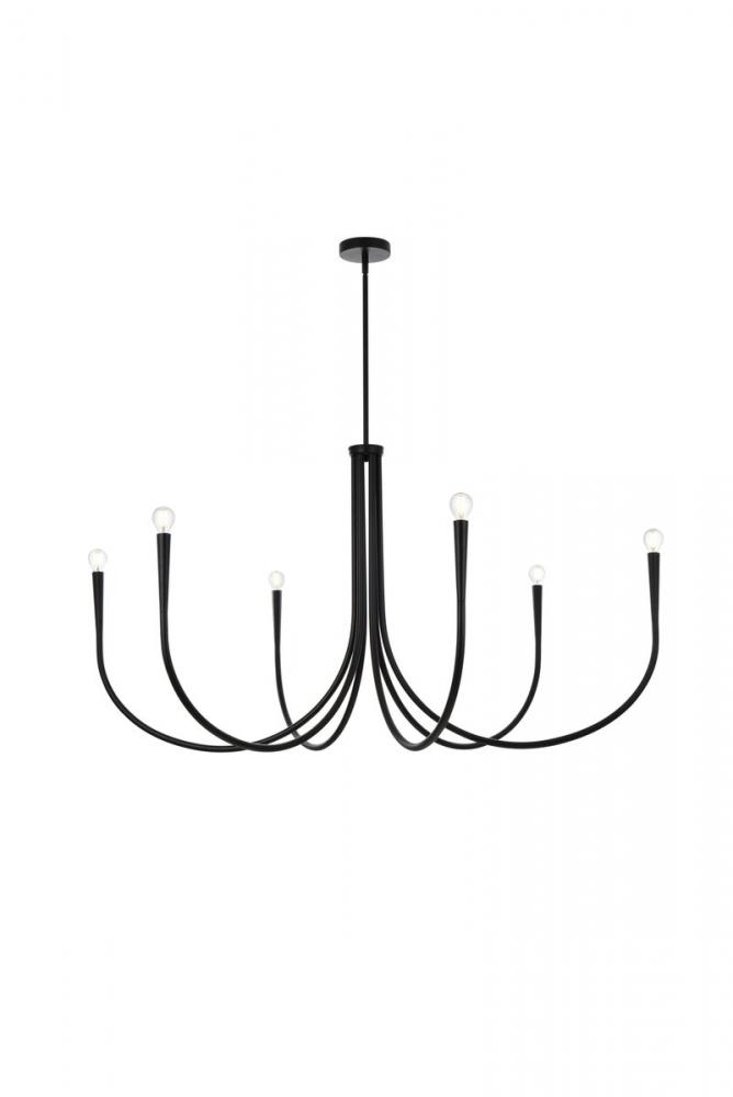 Layne 55 Inch Chandelier in Black