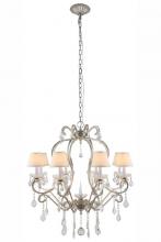 Elegant 1471D31SL - Diana 8 Light Vintage Silver Leaf Chandelier Clear Royal Cut Crystal