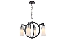 Elegant 1542D28VB - Harlow Nights 4 Light Vintage Bronze Chandelier