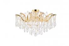 Elegant 2800F24G/RC - Maria Theresa 6 Light Gold Flush Mount Clear Royal Cut Crystal