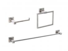 Elegant HWB-12S3RBNK - Isla 3-piece Bathroom Hardware Set in Brushed Nickel