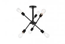 Elegant LD8003D17BLA - Axel 6 Lights Black Flushmount