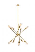 Elegant LD8019D28BR - Axel 10 Lights Brass Pendant