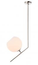 Elegant LD8045D10C - Ryland 1 Light Chrome and Frosted White Glass Pendant