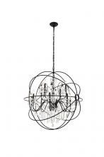 Elegant LD8801D43BK - Cordelia 12 Light Black Crystal Pendant