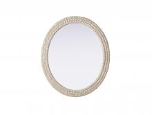 Elegant MR4C3642LN - Oval Cornhusk Mirror 36x42 in Linen White