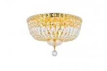 Elegant V2528F16G/RC - Tranquil 6 Light Gold Flush Mount Clear Royal Cut Crystal