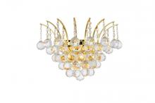 Elegant V8031W16G/RC - Victoria 3 Light Gold Wall Sconce Clear Royal Cut Crystal