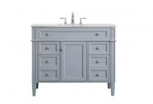 Elegant VF12542GR - 42 Inch Single Bathroom Vanity in Grey