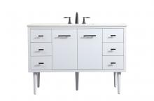 Elegant VF48048MWH - 48 Inch Single Bathroom Vanity in White