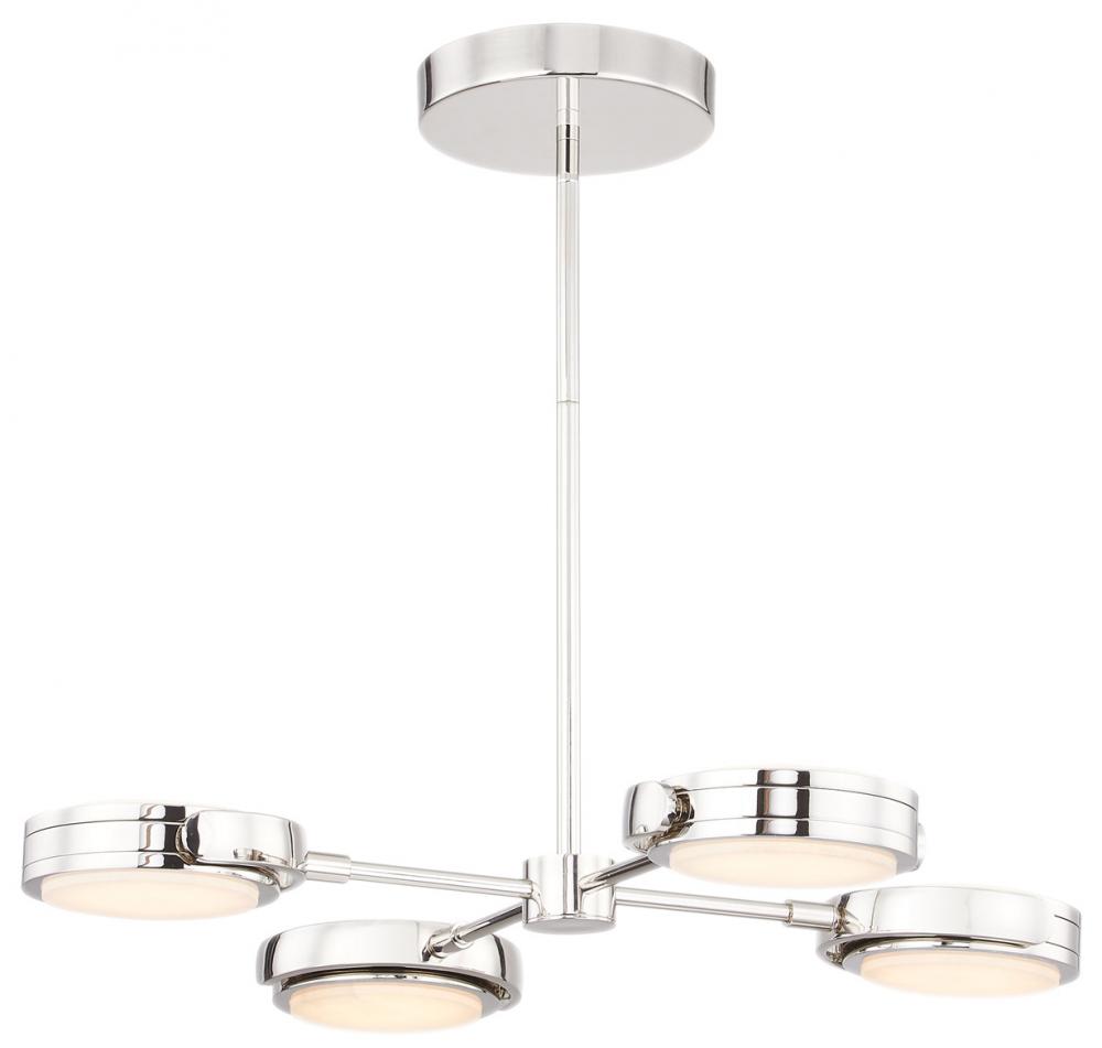 Blanco 8-in Polished Nickel/Alabaster LED Flush Mount