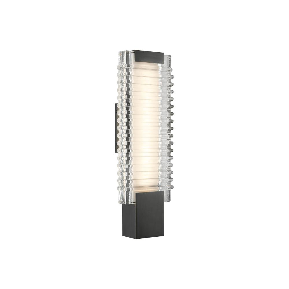 Alai 17-in Urban Bronze/Ribbed Glass LED Wall Vanity