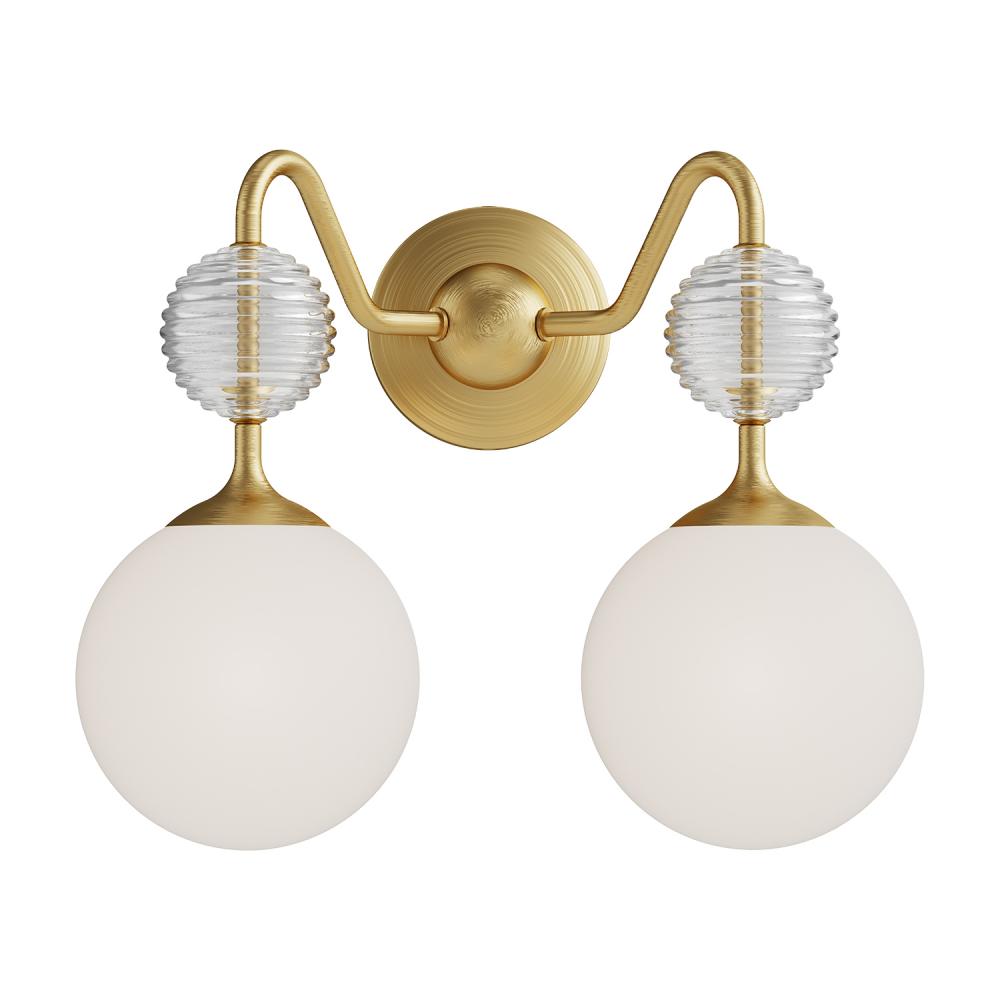 Celia 15-in Brushed Gold/Opal Glass 2 Lights Vanity