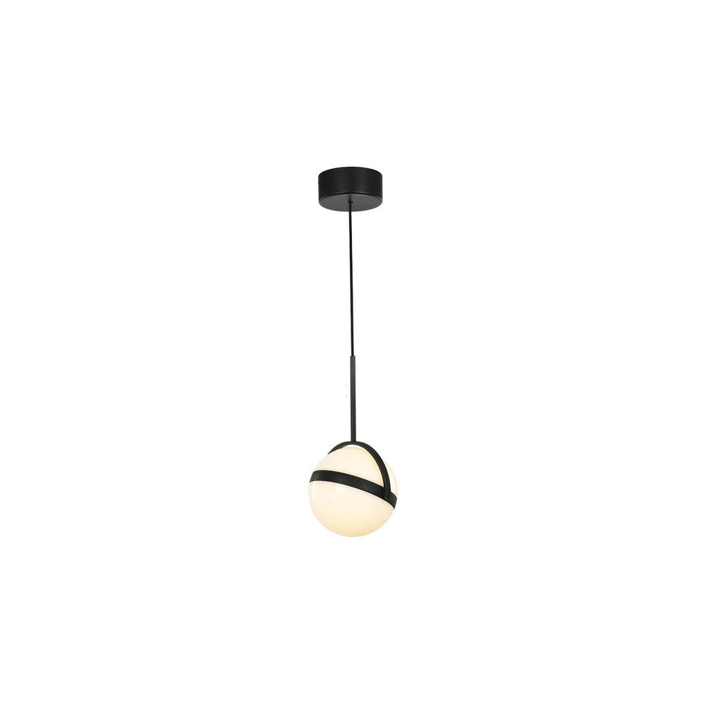 Globo 7-in Matte Black LED Pendant