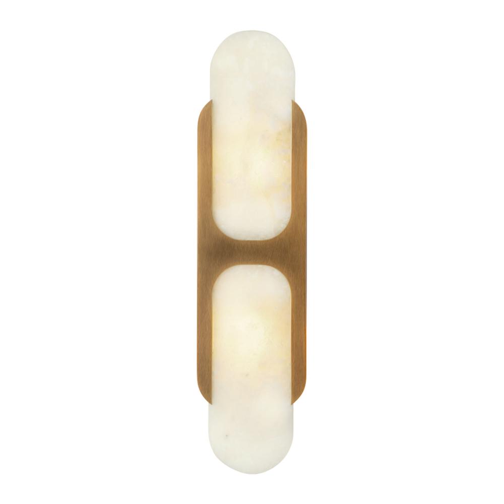 Odin 17-in Vintage Brass/Alabaster Socket Wall Vanity