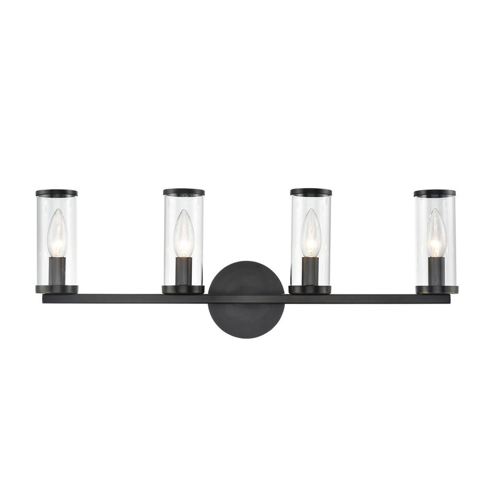 Revolve Clear Glass/Urban Bronze 4 Lights Wall/Vanity