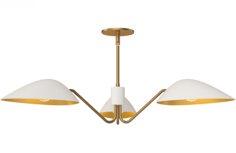 Oscar 36-in Aged Gold/White 3 Lights Pendant