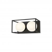 Alora Lighting VL519213MBOP - Amelia 13-in Matte Black/Opal Matte Glass 2 Lights Vanity