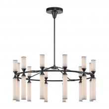 Alora Lighting CH348038UBFR-UNV - Edwin 38-in Urban Bronze/Frosted Ribbed Glass LED Chandelier