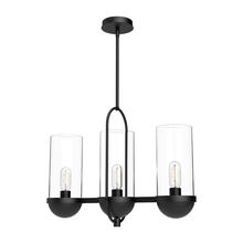 Alora Lighting LP539024MBCL - Cyrus 24-in Clear Glass/Matte Black 3 Lights Linear Pendant