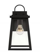 Visual Comfort & Co. Studio Collection 8648401-12 - 1-light outdoor exterior medium wall lantern sconce in black finish with clear glass