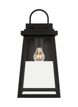 Visual Comfort & Co. Studio Collection 8748401-12 - 1-light outdoor exterior large wall lantern sconce in black finish with clear glass