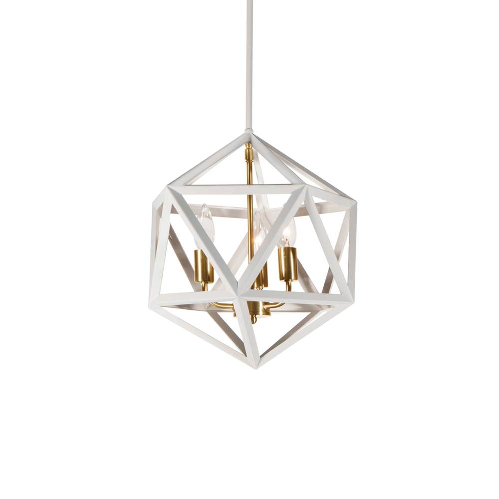 3LT Incandescent Chandelier, WH/VB