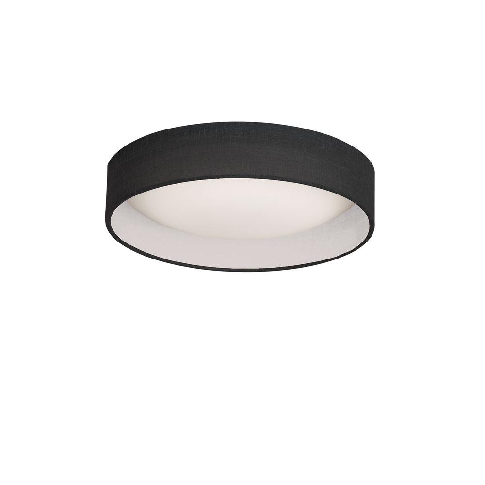 LED Flush Mount, Satin Chrome Finish, Black Shade