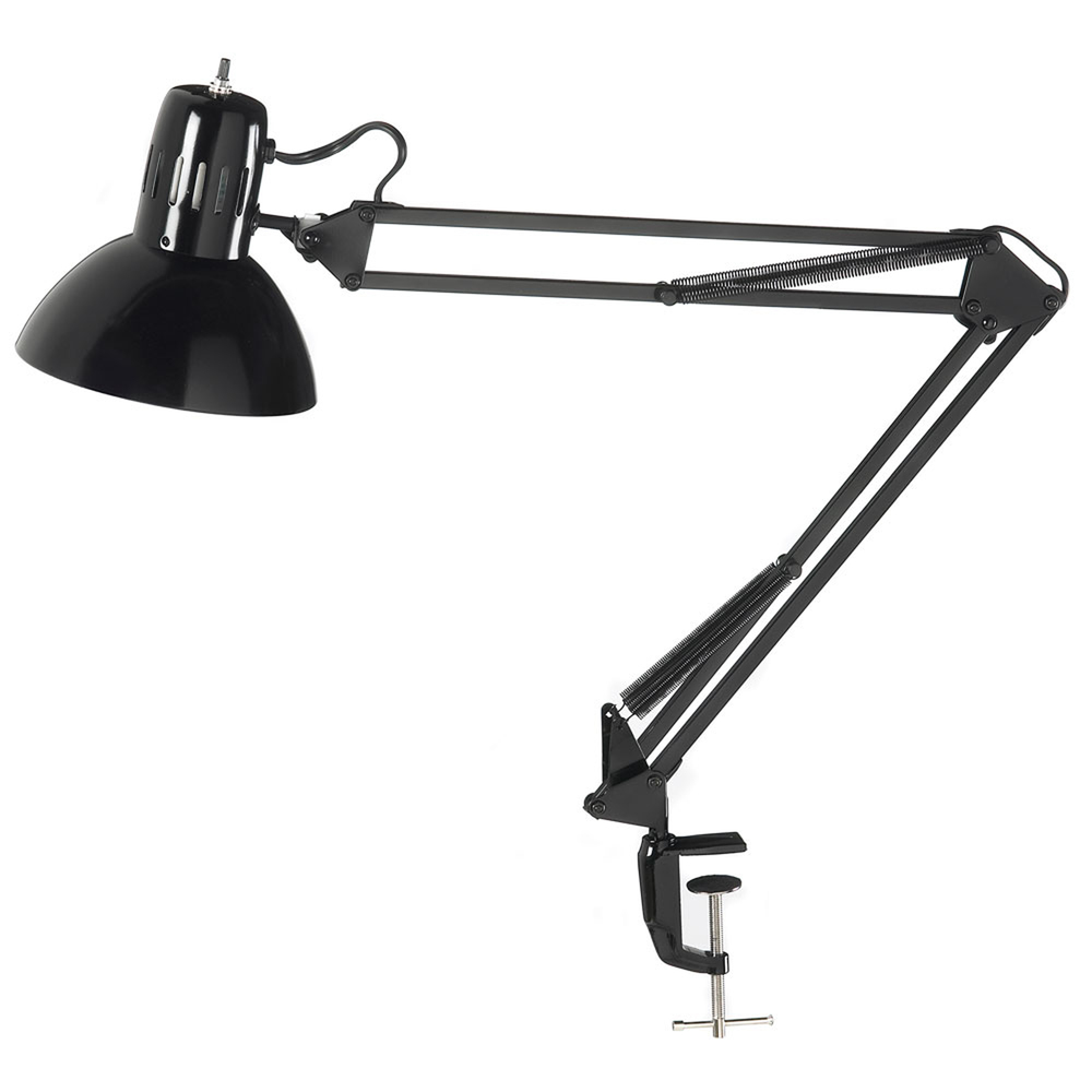 Clamp-On Task Lamp, Gloss Black