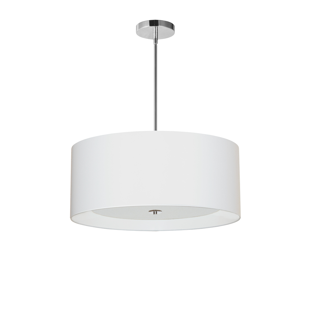 4 Light Helena Pendant Polished Chrome White with White Diffuser