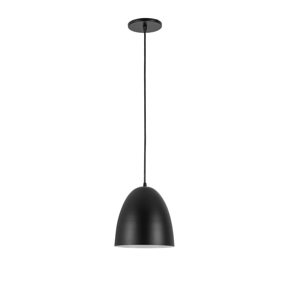 1 Light Pendant in Matte Black w/ in Matte Black Metal Shade