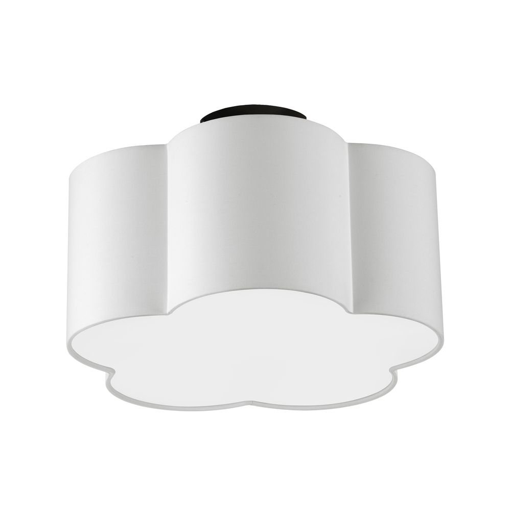 3LT Incandescent Flush Mount, MB w/ White Shade