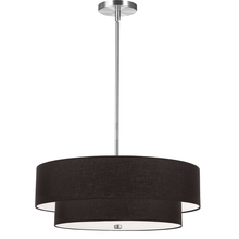 Dainolite 571-224P-PC-BK - 4LT Incand 2 Tier Pendant, PC w/ BK Shade