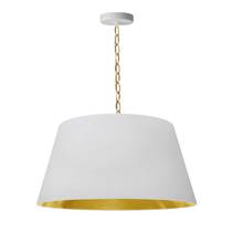 Dainolite BRY-M-AGB-692 - 1LT Brynn Medium Pendant, WHT/GLD Shade, AGB