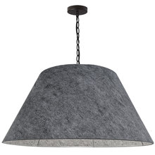 Dainolite BRY-XL-BK-500 - 1LT Brynn X-Large Pendant, GRY Felt Shade, Black