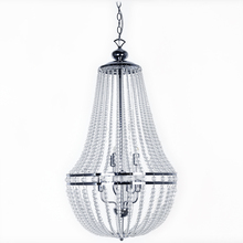 Dainolite DAW-386C-PC-CLR - 6LT Incandescent Chandelier PC w/Clr Glass Beads