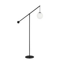 Dainolite HOL-661F-MB - 1 Light Incandescent Floor Lamp Matte Black with Opal Glass