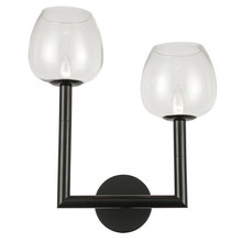 Dainolite NOR-L-112W-MB-CLR - 2 Light Incandescent Wall Sconce, Matte Black w/ Clear Glass