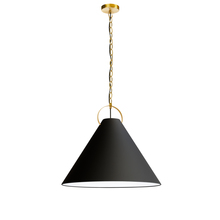 Dainolite PCN-241P-AGB-797 - 1LT Incand Pendant, AGB w/ BK Shade