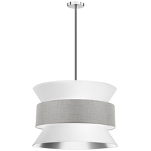 Dainolite QUA-244P-WH-GRY - 4 Light Incandescent Pendant Polished Chrome with White Grey Shade